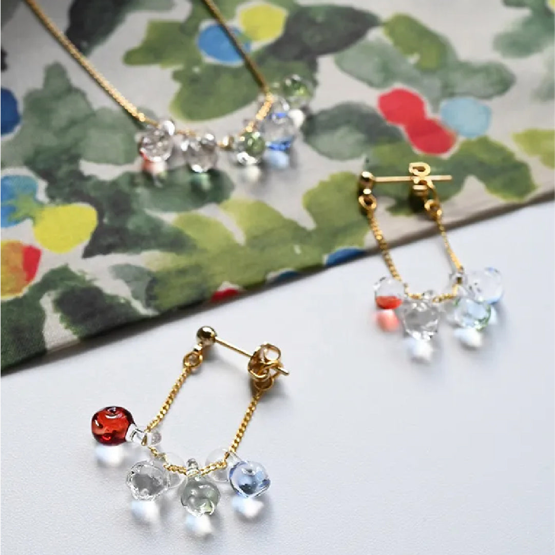 【美品】イイダ傘店　長傘 ブルーベリー 60cm 総柄 イイダ傘店 × HARIO Lampwork Factory 第2弾 新作「ブルーベリー