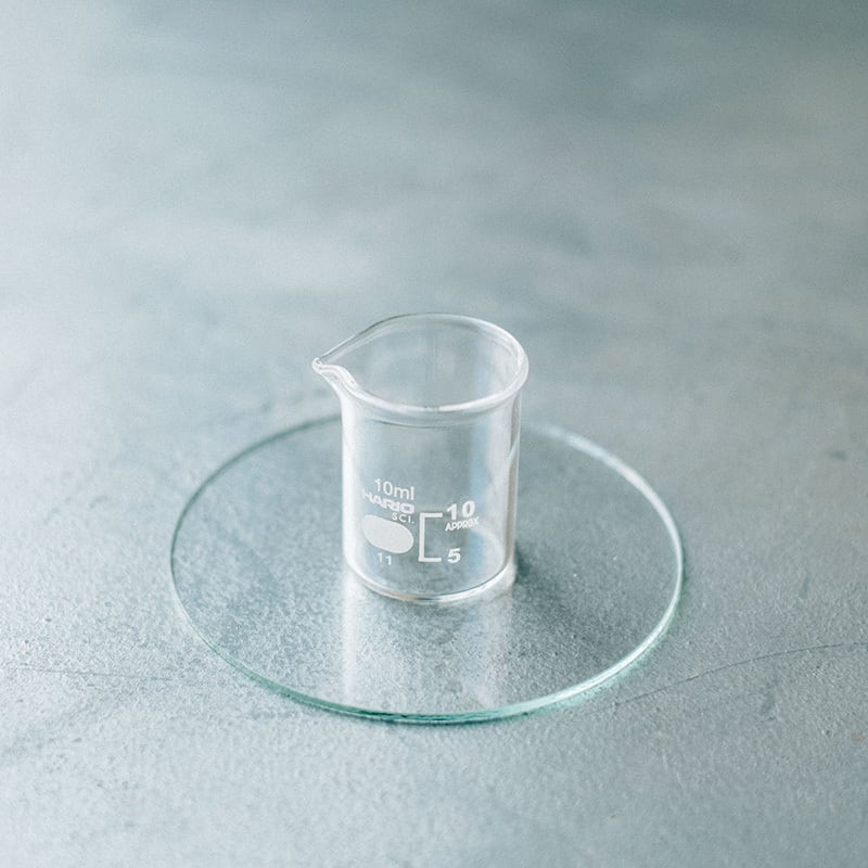 ビーカーのお香立て ガラス丸板セット