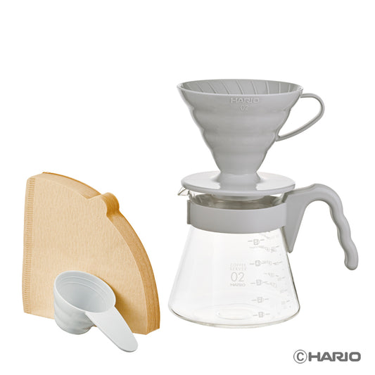 V60コーヒーサーバー02セット ペールグレー