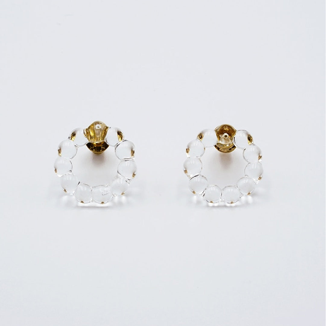 ハリオ サークルピアス 10k HARIO Lampwork Factory｜Water Drops スモールサークル ピアス