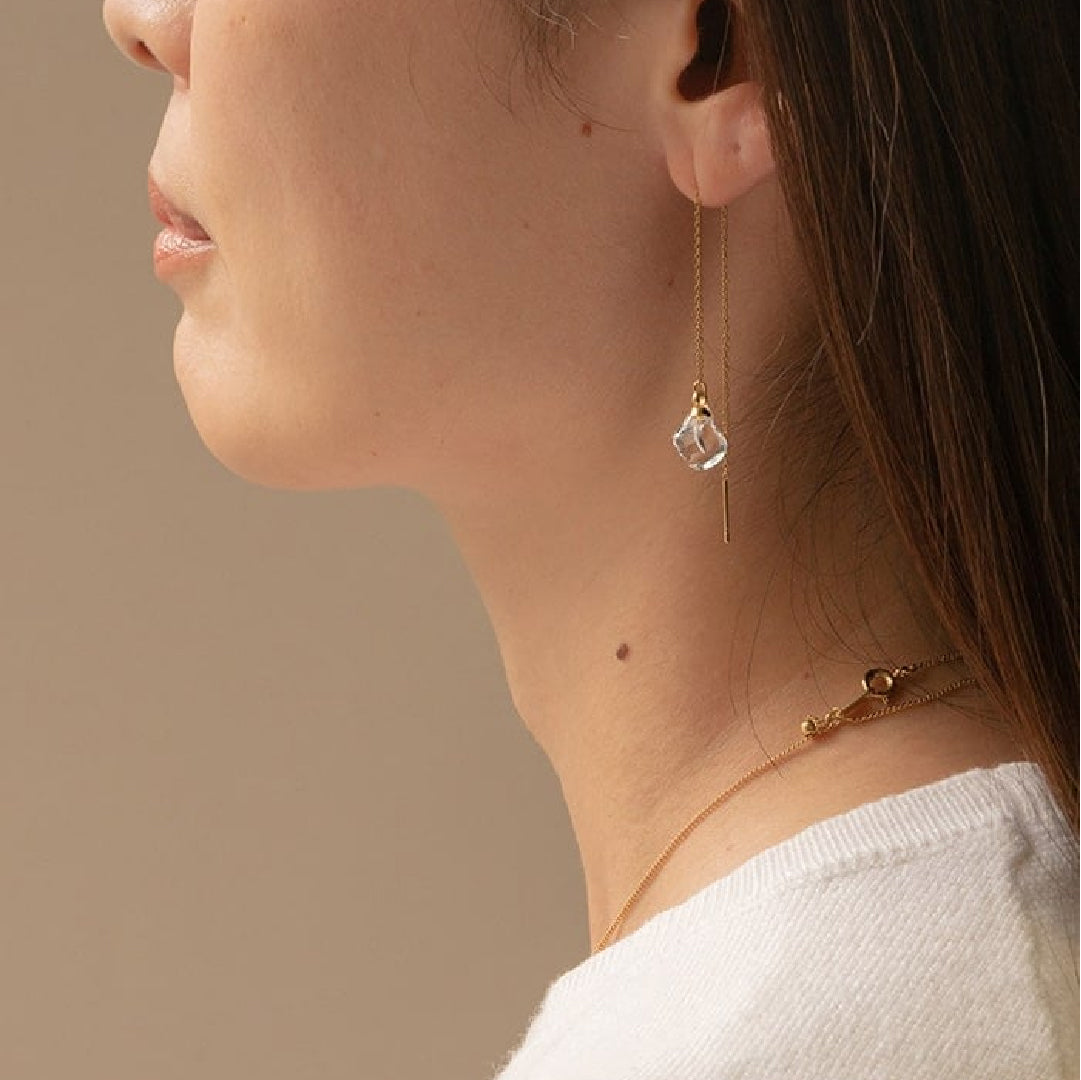 ハンドメイドピアス3330 K14GF 白銀に舞う華びら ピアス｜GFP1334PW