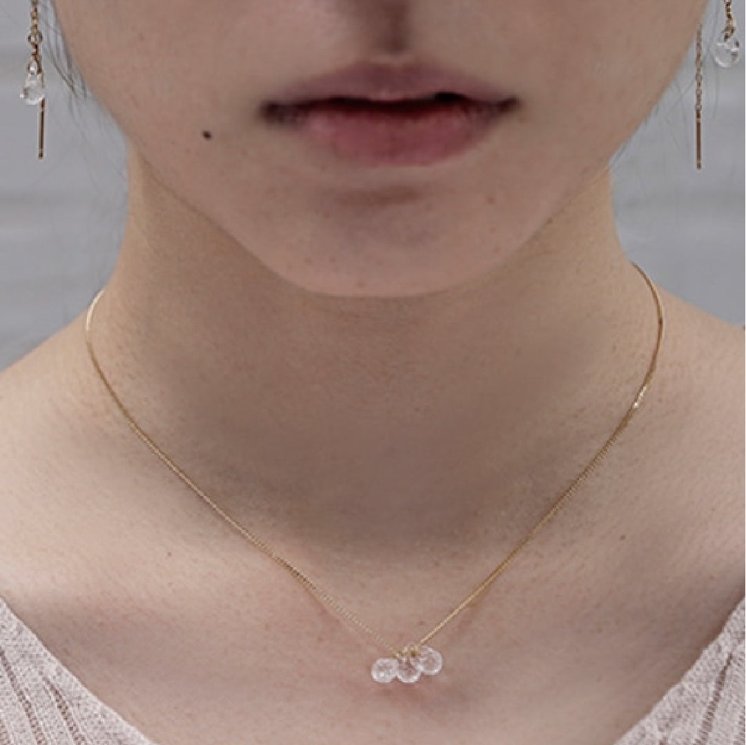 【SALE価格】フローズンローズ ネックレス(定価9000円) asta Iris】K18 ピンクゴールド ダイヤモンド ロングネックレス