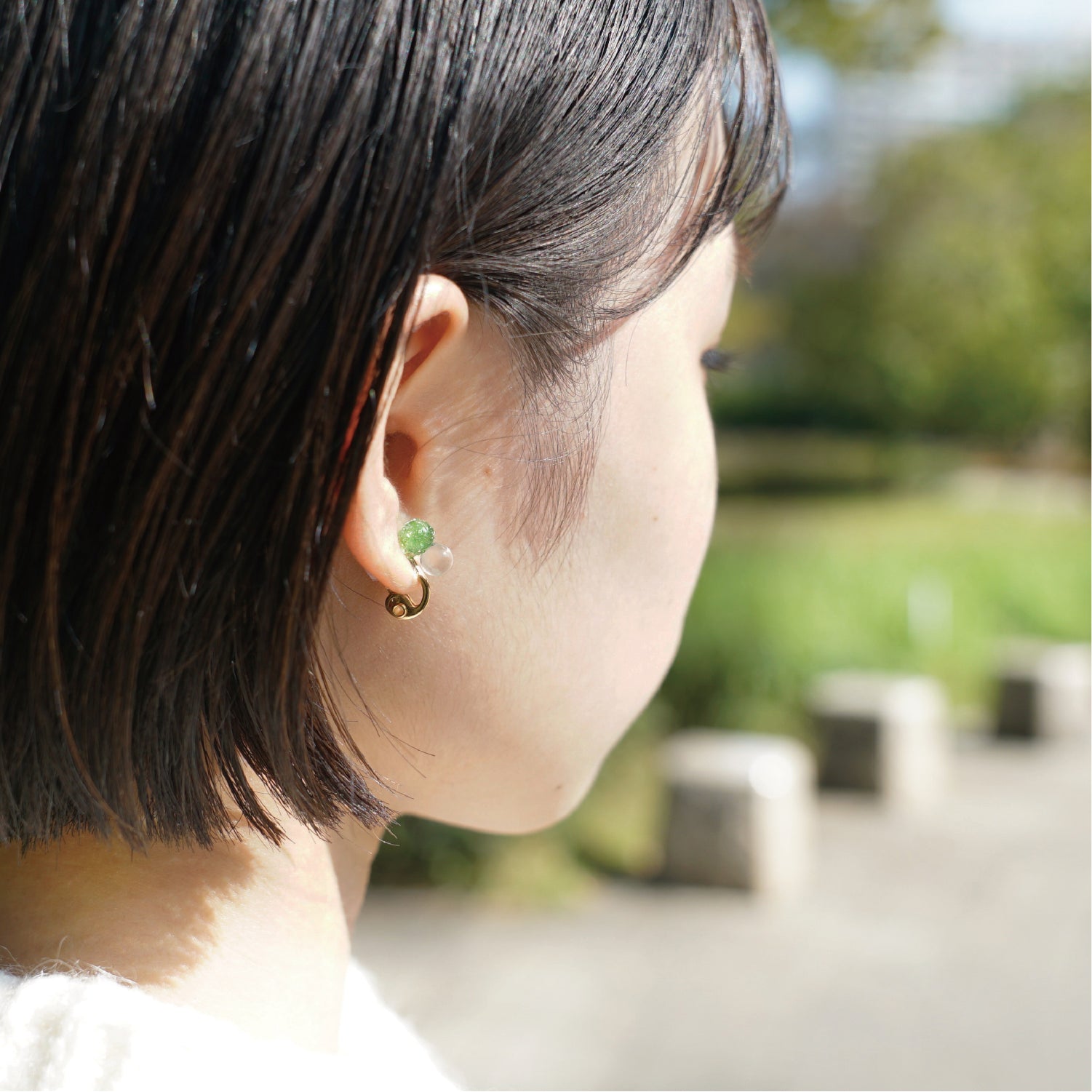 イヤリング プチクルール（グリーン）｜ HARIO NETSHOP限定