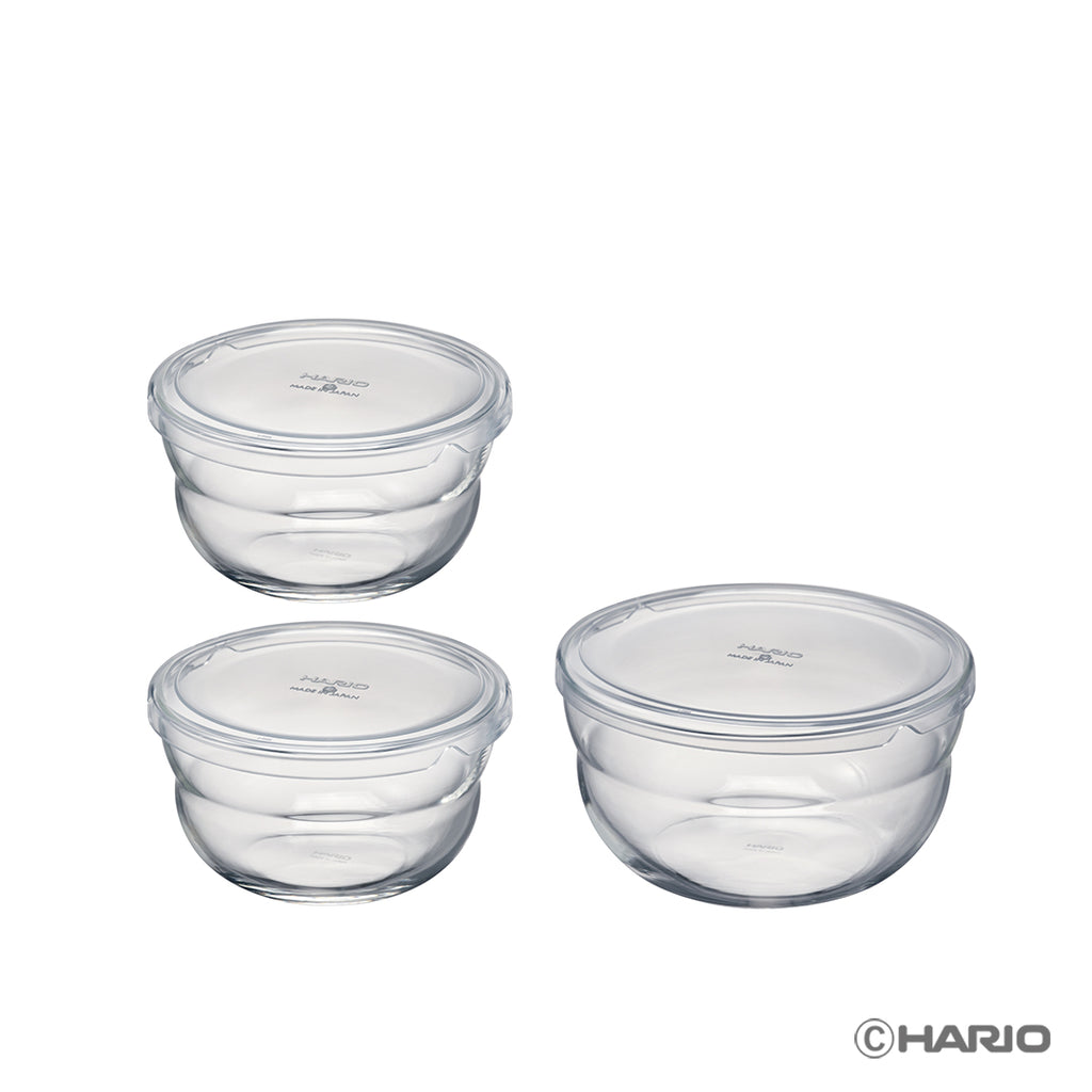 ボウルップ 耐熱ガラス保存ボウル350・650 3個セット –食品保存容器