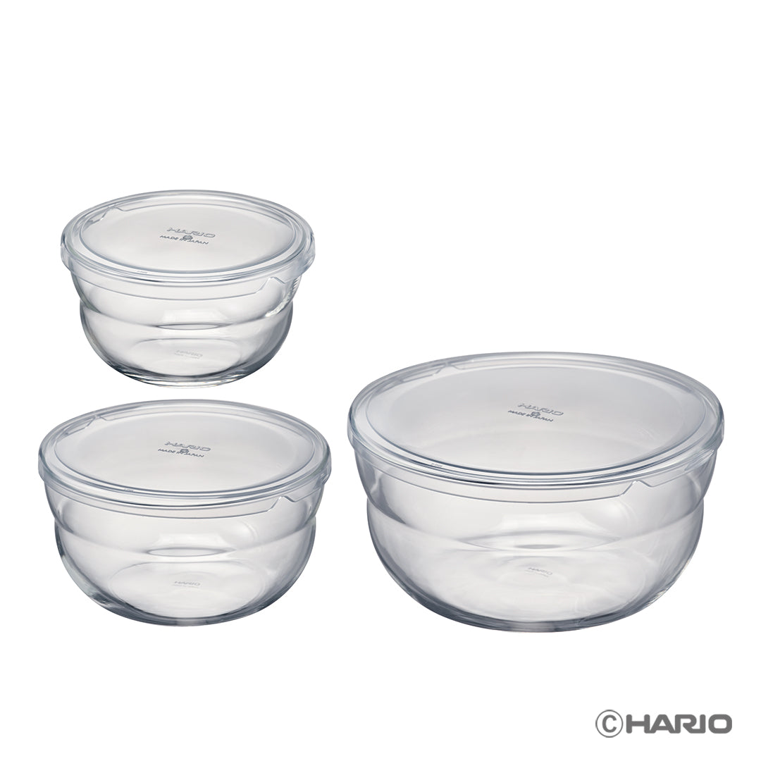 ボウルップ 耐熱ガラス保存ボウル 3個セット –食品保存容器なら HARIO