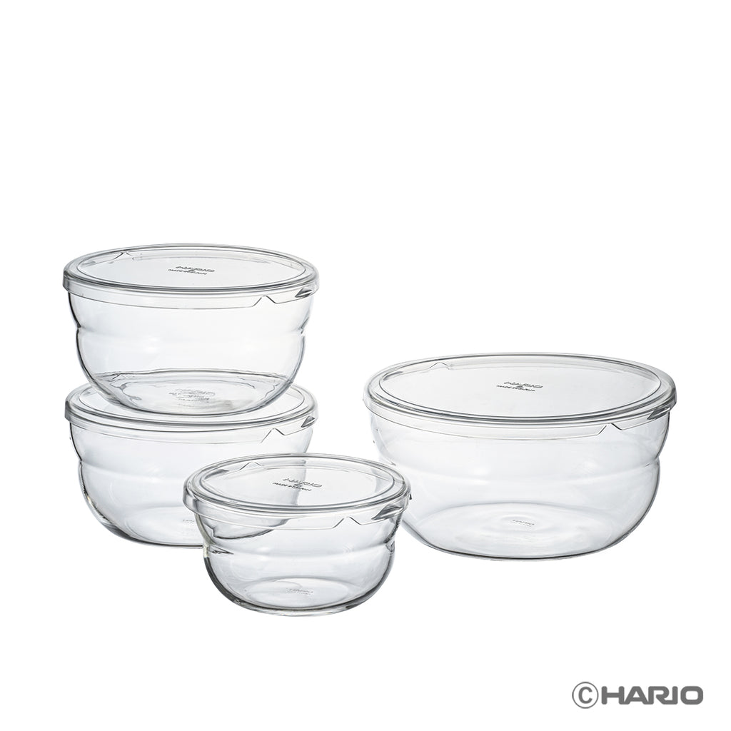 ボウルップ 耐熱ガラス保存ボウル 4個セット –食品保存容器なら HARIO