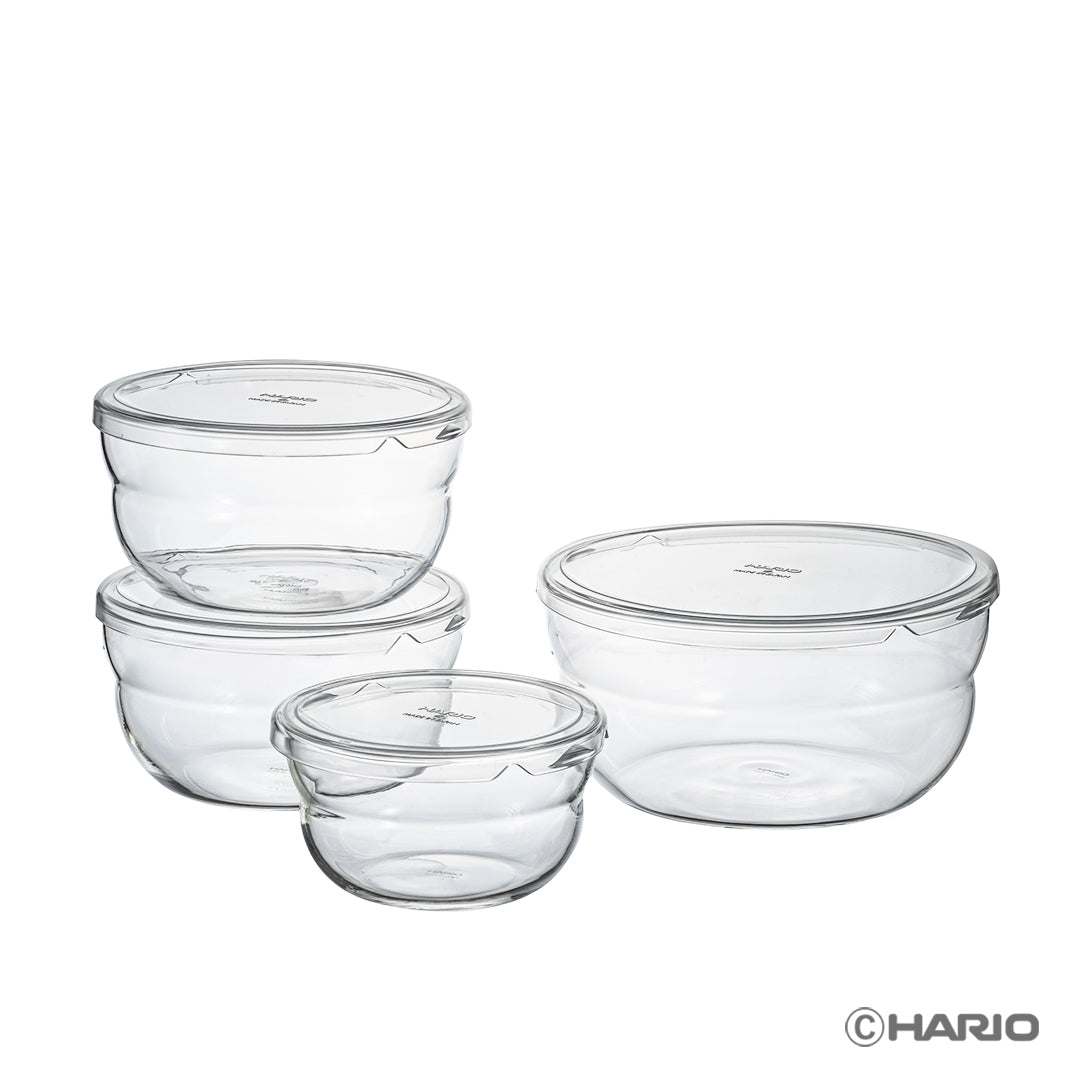 ボウルップ 耐熱ガラス保存ボウル 4個セット –食品保存容器なら HARIO