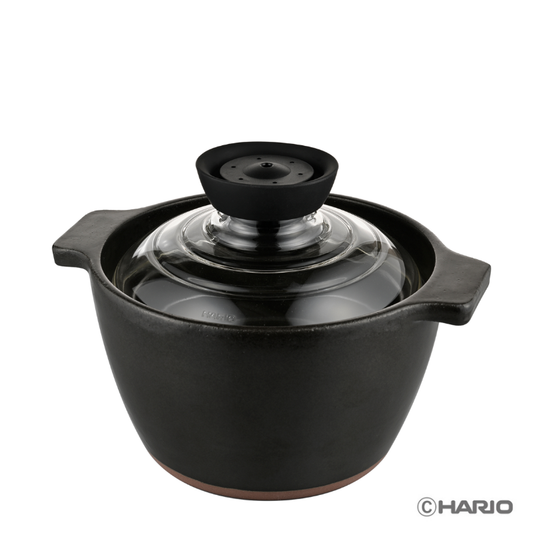 HARIO 萬古焼 中身が見えるご飯釜プラス