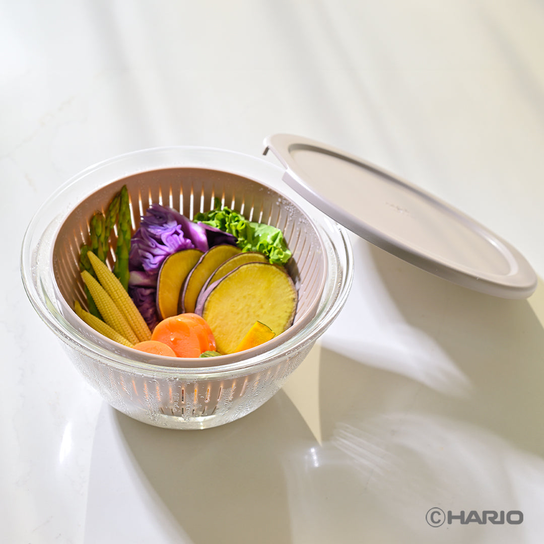 5wayフタ・ザル付き耐熱ガラス製ボウル 2200mL –COOKならHARIO NETSHOP