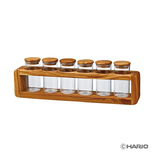 オリーブウッド スパイスストッカー6個セット