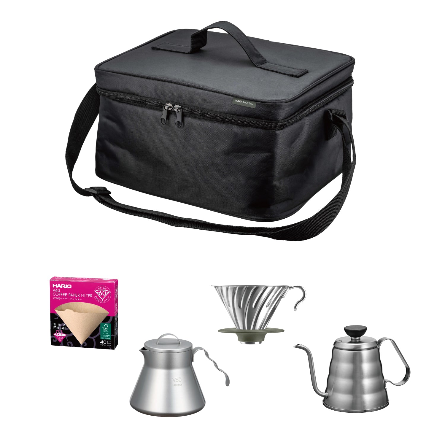 【新品・未使用品】 HARIO V60アウトドアコーヒーベーシックセット V60 アウトドアコーヒーベーシックセット｜コーヒー関連｜耐熱