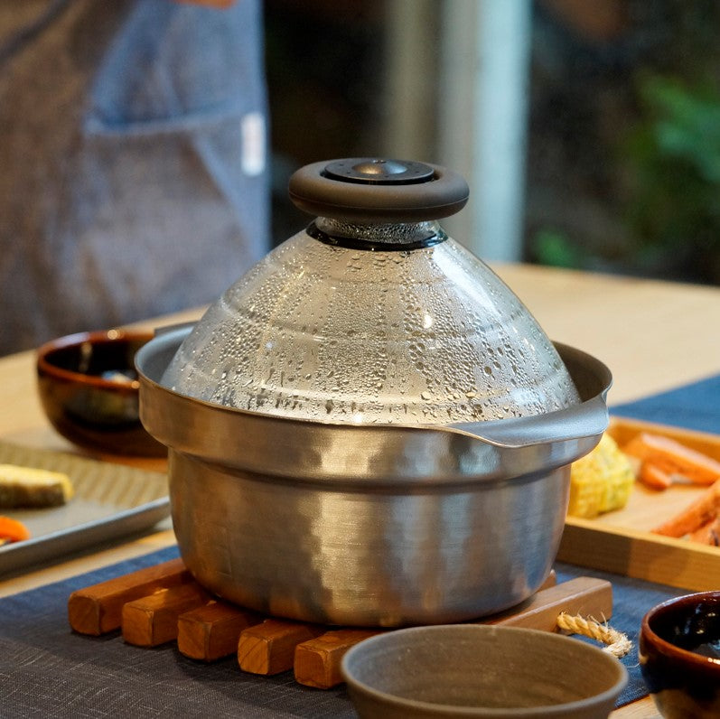 フタがガラスのIH対応ご飯釜雪平