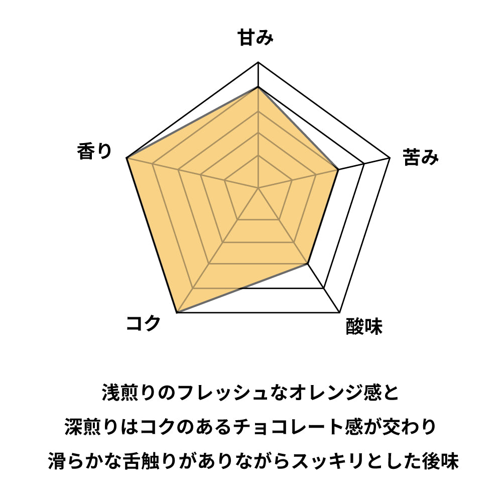 The Rising Sun Coffee ゼブランブレンド味覚チャート